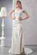 Cream Color Petite Mother Of The Bride Dress With Lace Decorate
