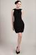 Backless Black Satin Short Dress For Bridal Mother Wear