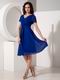 V-neck Royal Blue Mother Of The Bride Dress For Beach Wedding