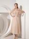 Tea-length Champagne Mother Of The Bride Dress With Jacket