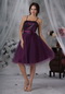 Spaghetti Straps Paillette Short Prom Dress Dark Purple Knee Length Sexy