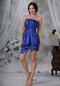 Royal Blue Strapless Prom Dress With Mini Skirt Designer Knee Length Sexy