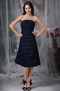 Navy Blue Strapless Lace Layers Short Prom Dress Cheap Knee Length Sexy
