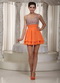 Beaded Embellishment Orange 2019 Short Dresses For Prom Wear Knee Length Sexy
