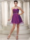 Mini-length Dark Magenta Short Prom Dress Sweetheart Style Knee Length Sexy