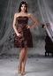2014 Mini-length Layers Skirt Short Prom Dress In Brown Knee Length Sexy