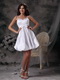 Mini-length White Stain Prom Dress With Bowknot Decorate Knee Length Sexy