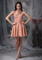 Halter Top Neck Rust Red Chiffon Prom Party Short Dress Knee Length Sexy