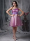 Lilac Prom Dress With One Shoulder Knee Length Skirt Knee Length Sexy
