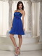 Sequin and Net Royal Blue Short Prom Dress With Bowknot Knee Length Sexy