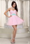 Baby Pink Lovely Prom Dress With Butterfly Appliques Design Knee Length Sexy