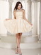 Champagne A-line Strapless Short Prom Dress Lovely Girl Knee Length Sexy