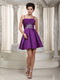 Purple Beading Decorate Spaghetti Straps Prom Dresses Mini Knee Length Sexy