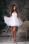 Sweetheart Mini-length White Organza Women Short Prom Dress Knee Length Sexy