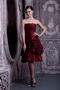 Knee-length Taffeta Pick-ups Burgundy Prom Short Dresses Knee Length Sexy