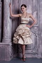 Champagne Halter Knee-length Bubble Prom Dress For Short Knee Length Sexy