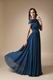 Asymmetrical Neck Steel Blue Mother Of The Bride Dress For Mama