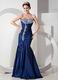 Peacock Blue Sweetheart Taffeta Dress To 2014 Prom Wear