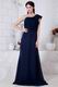 Cheap One Shoulder Chiffon Skirt Navy Blue Evening Dress