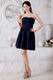 Terse Sweetheart Knee Length Navy Blue Taffeta Prom Short Dress