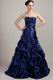 Sweetheart A-line Pick-ups Skirt Navy Blue Prom Ball Gown