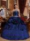 Navy Blue Appliques Decorate Find Quniceanera Ball Gown