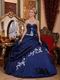 Sleeveless Navy Blue Quinceanera Dress Under 200 Dollars