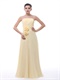 Rose 3D Flowers Decorate Waist Daffodil Chiffon Bridesmaid Group Dress