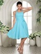 Lorman Aqua Blue Chiffon Dama Group Dress Under 70