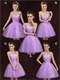 Series Design Lilac Lace Short Dama Dress Different From Each Other