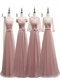Pretty Cameo Brown Series Neckline Floor Length Dress For Bridesmaids