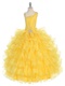 Asymmetric Straps Ruffles Little Pagent Puffy Dress Pretty Brigt Yellow