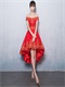 Off The Shoulder Scarlet High Low Dress For Ceremony Presenter Wear Under 100