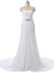 Crosses Ruching Embellished Lightness Chiffon Bridal Prom Dress White