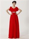 Flouncing Sleeve Chiffon Reception Party Dress With Crystals Sash Decorate