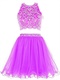 Curly Tulle Hemline Two-Pieces Amazon Hot Sell Short Prom Dress