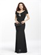 Circumference Shoulder V Neck Black Elastic Chiffon Club Dress Sheath