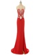 Pretty Open Back Red Evening Rite Dresses With Split