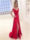 Sexy Off Shoulder Red Evening Stage Event Dress With Split