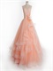 Blush Juniors Floor Length Formal Dress With Elastic Warped Hemline