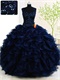 Dark Royal Blue Full Thick Ruffles Ball Gown Vestidos De Quinceanera