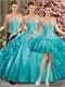 2019 Trend Turquoise Detachable Three-Pieces Quince Court Ball Gown