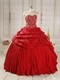 Red Taffeta Embroidery Court Ball Gown Dance Wear Amazon For Sale