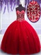 Puberty Floor Length Court Ball Gown Adorned Sparkle Puffy Tulle Skirt