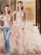 Changeable Blush Two Pieces Quinceanera Gowns Layers Skirt With Elastic Horsehair