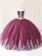 Best Seller Western Vestidos De Quinceanera In Burgundy With Silver Embroidery