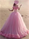 Handmade 3D Flowers Tulle Luxury Quinceanera Gift Gown Cute Pink