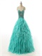 Tulle Ruffles Princess Spaghetti Straps Prom Dress With Chromatic AB Crystals