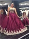 Graceful Darkest Wine Quinceanera Ball Gown By Ananas Comosus Flower Pattern