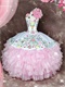 Vintage White & Pink Embroidery Sweet 16 Quinceanera Gown